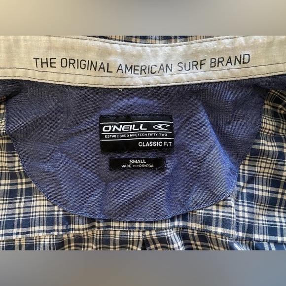O’NEILL Blue Plaid Button Down Collared Shirt Men S Small Classic Fit - Picture 6 of 7